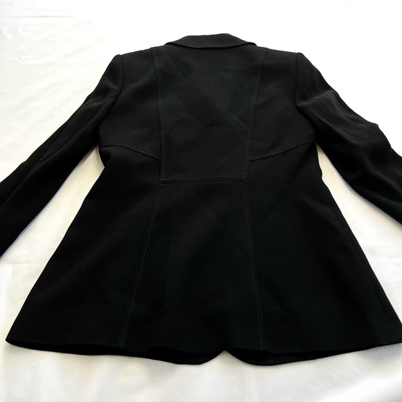 Zelda Womens Blazer Jacket Vintage Black Button Collar Triacetate Blend USA 6 - Picture 9 of 9